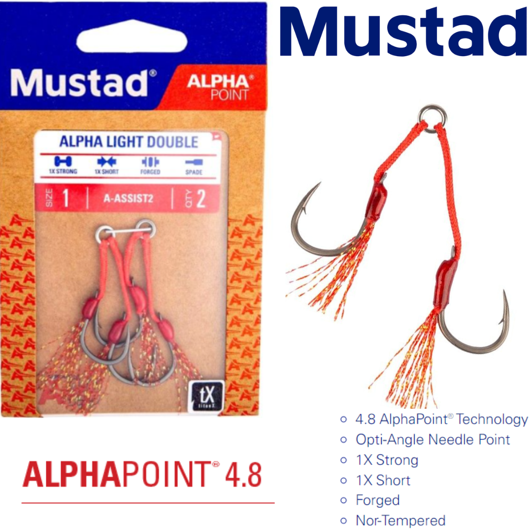 Mustad Alpha Light Flash Double Assist Hook - 2/0 - 2pk